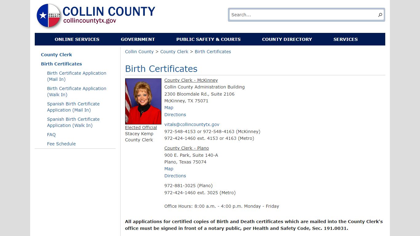 Birth Certificates - collincountytx.gov
